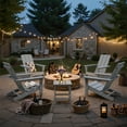 thumbnail image 4 of Kullavik Adirondack Chair Set of 4 with 2 Side Tables, Outdoor Patio Furniture, HDPE All-Weather Patio Chairs, Weather-Resistant, Garden,Backyard,Gray, 4 of 7