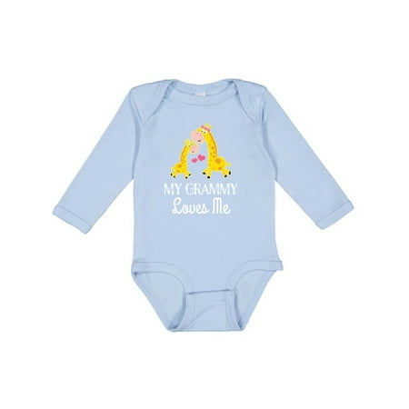 

Inktastic Grammy Loves Me Giraffe Gift Baby Boy or Baby Girl Long Sleeve Bodysuit