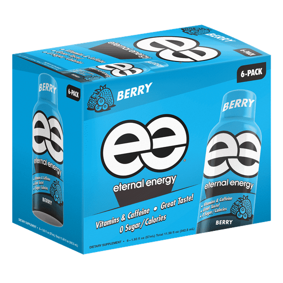 Eternal Energy Premium Energy Shot, Berry, 1.93 fl oz, 6 count