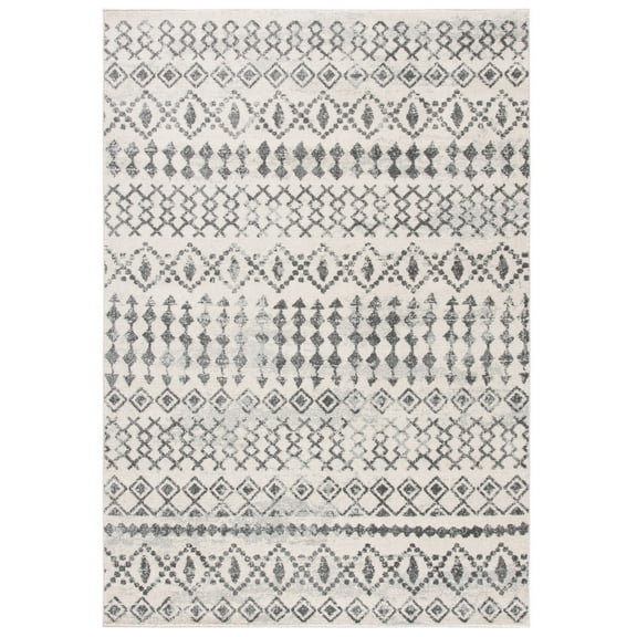 SAFAVIEH Tulum Herbert Distressed Southwestern Area Rug, 4' x 6', Ivory/Grey