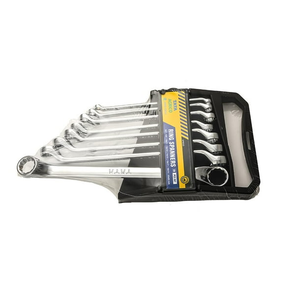 Spanner Set, Pack Of 8 - Silver | Ring Spanner Set, Double-Headed Spanner Set, Corrosion-Resistant | For Industrial & Professional Use Spanner | Clockwise & Anticlockwise Spanner Set