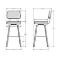 thumbnail image 5 of Amisco Clarkson 30 In. Swivel Bar Stool - Grey Faux Leather / Black Metal, 5 of 7