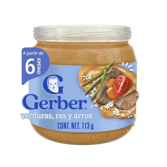 Alimento para lactantes Gerber comidita casera res verduras y arroz 113 g