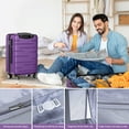 thumbnail image 3 of Sunbee 3 Piece Luggage Sets, ABS Hardshell Hardside Suitcase with TSA Lock Lightweight Durable Spinner Wheels, Purple, 3 of 8
