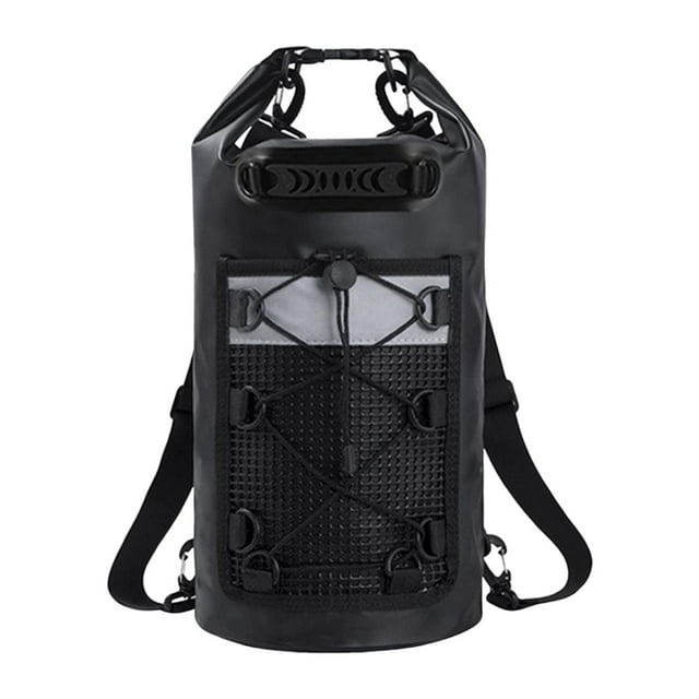koolsoo Dry Bag Comfortable Storage Bag Floating Backpack for Camping Rafting Hiking Black