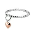 thumbnail image 2 of Cute Rose Gold Vermeil Dangle Heart Eternity Beaded Sterling Silver Ring for Female Anniversary Size -8, 2 of 5