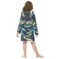 thumbnail image 7 of FORMRS Niños Bathrobe Unisex Hooded Robe Soft Plush Pajamas Sleepwear, Size 10-12T, Dark Mountains, 7 of 7
