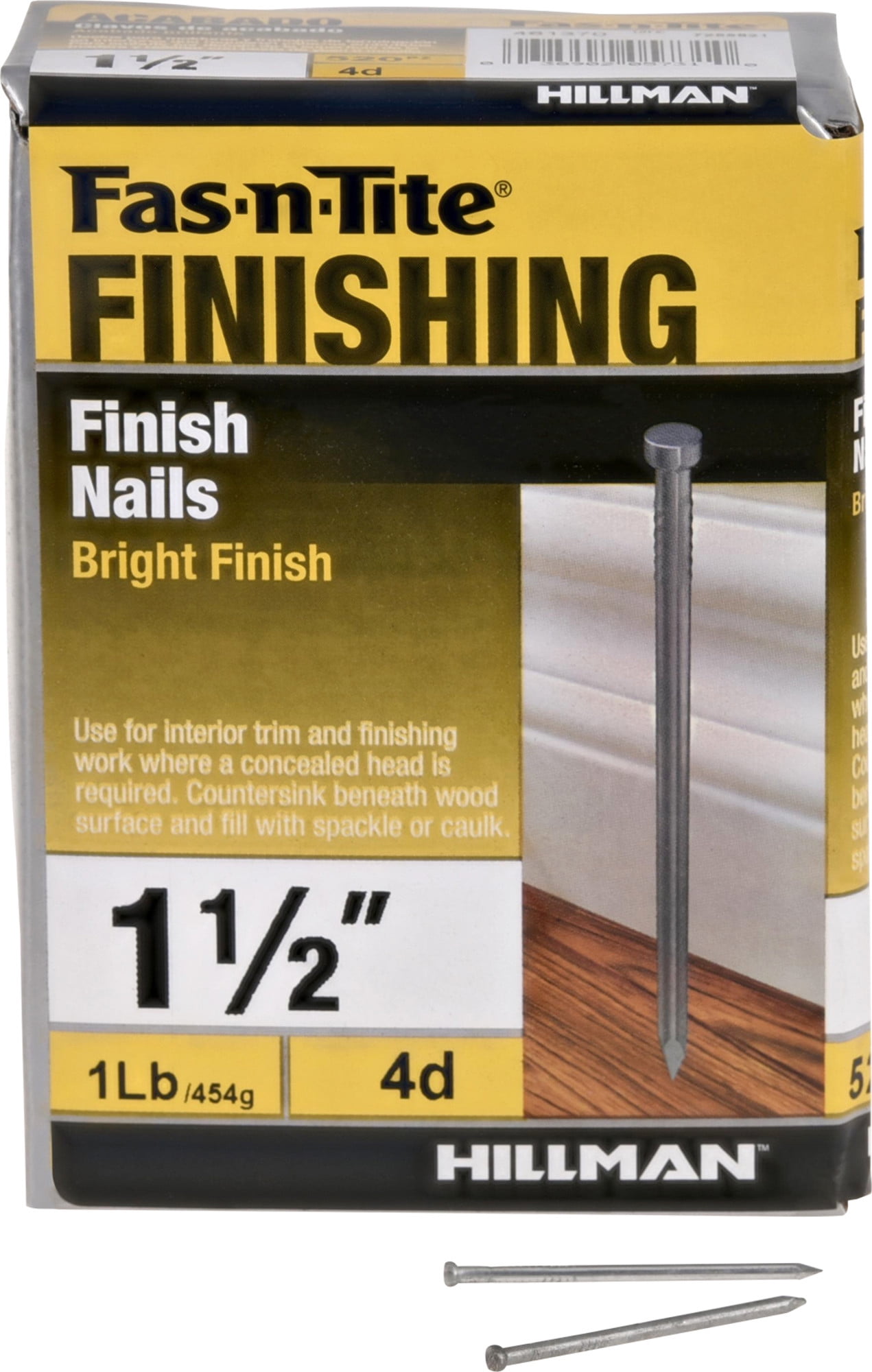Hillman Steel, 4D Bright Finish Nails (11/2") 1 lb