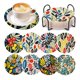 thumbnail image 5 of Juego de posavasos artísticos con pintura de diamante y galleta de madera con textura animal, 8 Uds., con soporte, 5 of 8