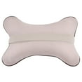 1Pcs Car Seat Head Neck Rest Leather Support Cushion Pad Headrest Bone