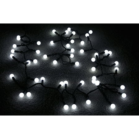 Fantado 50 Indoor Dry Outdoor Cool White Led Globe Ball String Fantado 50 Indoor Dry Outdoor Cool White Led Globe Ball String Lights 17ft Black