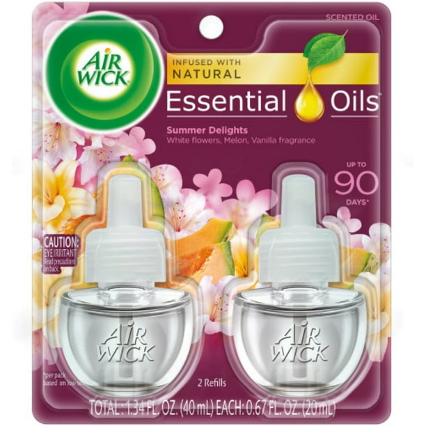 Air Wick Scented Oil 2 Refills, Summer Delights, (2X0.67oz) (Pack of 3