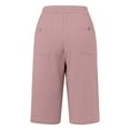 thumbnail image 4 of Women's Summer Solid Color Side Lace Hollow Lace Drawstring Pocket Casual Cropped Pants Pants Women Casual Petite Women's Pants Casual Womens Pants Suits Casual Casual Outfits for Women Pants Women, 4 of 4