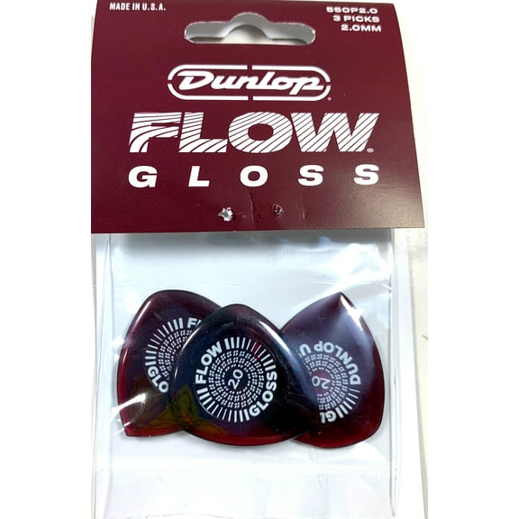 Dunlop Flow Gloss Guitar Pick | 2.0mm | 3-Pack