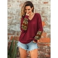 thumbnail image 3 of Women's Casual Lose Daily Ritual Stretch V-Neck Pullover Sweater, 3 of 6