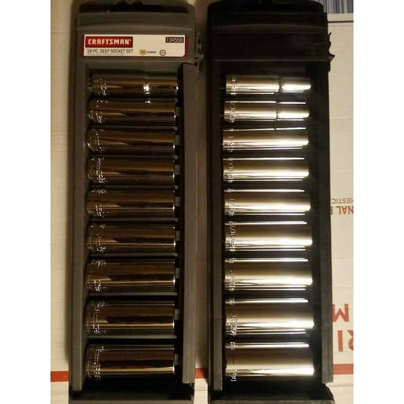 NEW CRAFTSMAN 18 PIECE DEEP WELL SAE AND METRIC SOCKET SET 34558