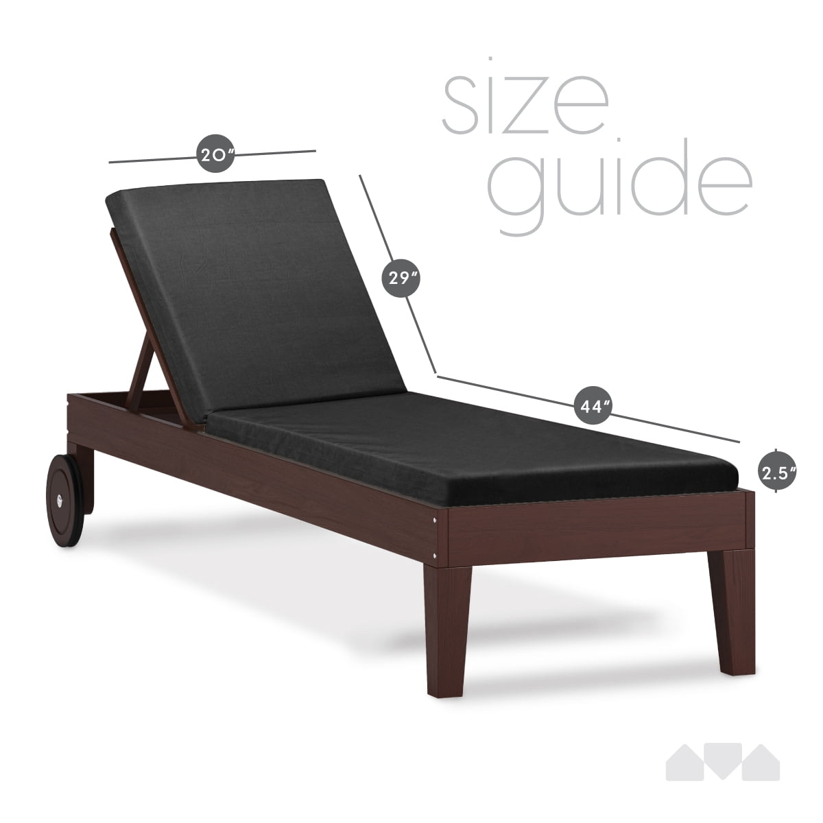 Milliard Outdoor Lounge Chair Cushion, Waterproof and Washable, Black