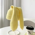 thumbnail image 5 of Glisme Winter Hat Fashion Long Eared Rabbit Knitted Hat Warm Cute Skin Soft Wool Hat In Stylish Accessories Yellow, 5 of 5