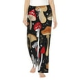 thumbnail image 2 of Picia Various Mushrooms Womens Soft Woven Cotton Elastic Waistband Sleep Pajama Pant Lounge Sleep Pant With Pockets And Drawstring-Small, 2 of 9