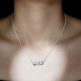 thumbnail image 4 of Rosec Jewels Lab Created Diamond Bar Necklace for Women - 3 Stone Necklace - EF-VS Quality - Ready to Gift, 10K White Gold, 4 of 8