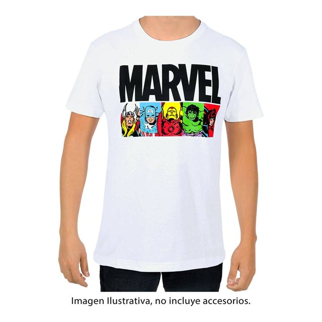 Playera Marvel Talla EG Estampada Blanco
