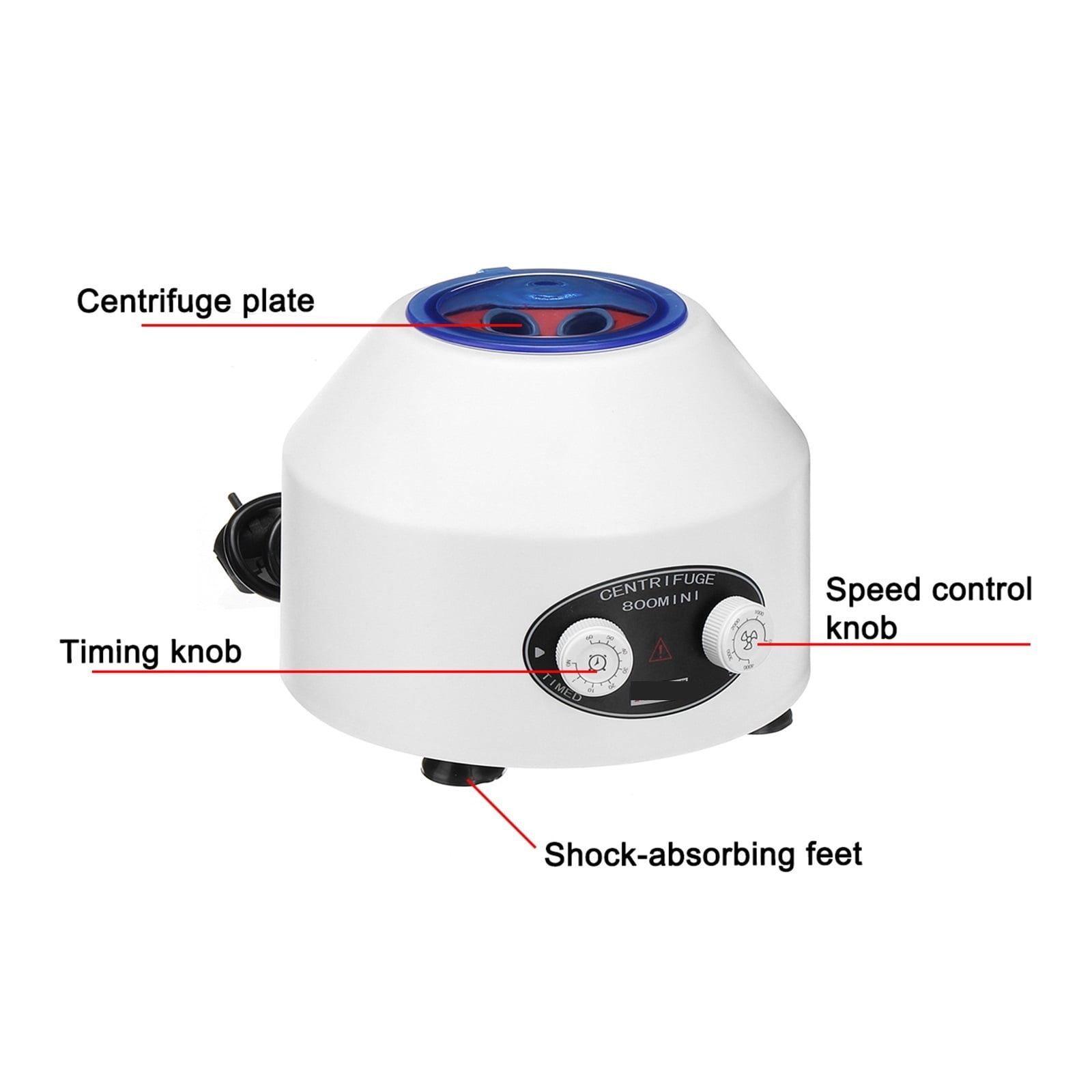 Blood Centrifuge PRP Plasma Centrifuge Machine 4000rpm 1685xg Timing Medical Centrifuge Lab Practice Machine Desktop Centrifuge ,Easy to Operate