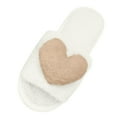 thumbnail image 5 of Slippers for Women 2025 Fall Winter Plush Heart Fuzzy Slipper Slip On Slides Indoor House Slippers, 5 of 6