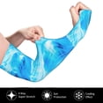 thumbnail image 3 of Bingfone Farmers Gardening Sleeves Sun Protection Arm Cooling Sleeves For Women Men With Thumb Hole - Blue Shell, 3 of 8
