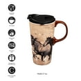 thumbnail image 3 of Evergreen Ceramic Wild Chestnut Travel Coffee Mug, 17 ounces, 3 of 9