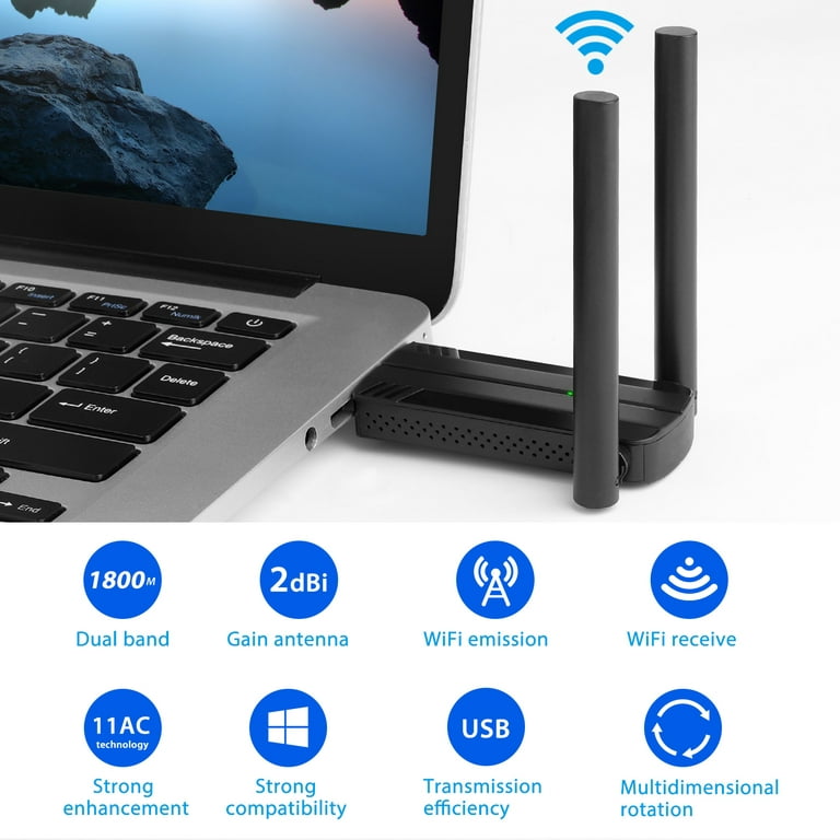 Wireless Usb Wifi 6 Adapter 5ghz 1800mbps Usb Network Card Wifi5 Dongle Usb  Lan Ethernet Dual Band 5g Wifi6 Receptor