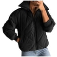 thumbnail image 2 of Clearance! Lisingtool Jackets for Women Women's Pockets Full Zip Long Sleeve Quilted Jacket Short Bubble Coats Promotion Sale, 2 of 9
