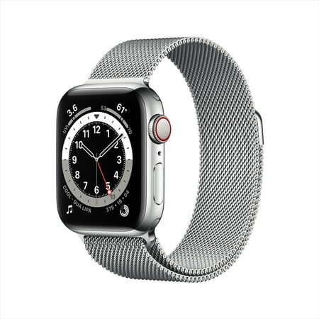 Apple Watch Series 6 GPS + Cellular, 40mm Silver Stainless Steel Case with Silver Milanese Loop