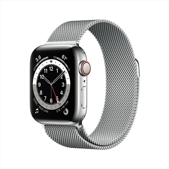 Apple Watch Series 6 GPS Cellular, 40mm Silver Stainless Steel Case with Silver Milanese Loop