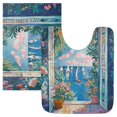 thumbnail image 7 of Yayeee Bath Rugs for Bathroom Floor Set of 2 Non Slip Fluffy Soft Absorbent Mat, Blue Sea, 7 of 7