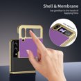thumbnail image 4 of Allytechgroup Screen Protector Case for Samsung Galaxy Z Flip 3, Matte Slim Hinge Protection Anti-Scratch Full Body Shockproof Bumper Rugged Phone Case Cover for Galaxy Z Flip 3, Purple, 4 of 9