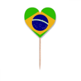 thumbnail image 1 of Brasil  Nacional país símbolo Mark patron de América del Sur Etiqueta del corazón de la bandera del palillo de dientes, 1 of 3