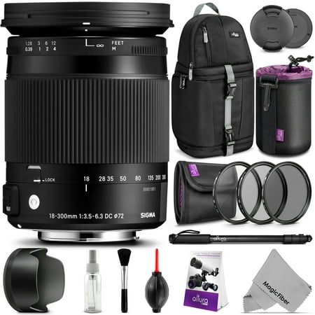 Sigma 18-300mm F3.5-6.3 Contemporary DC Macro OS HSM Lens for CANON DSLR Cameras w/ Advanced Photo and Travel