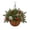 D, variant on Christmas Hanging Basket Planter Artificial Pine Greenery Half Round Wicker Pot with Pinecones and Berries for Porch Door Wall Holiday Home Decor