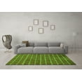 thumbnail image 3 of Ahgly Company Indoor Square Checkered Green Modern Area Rugs, 4' Square, 3 of 4