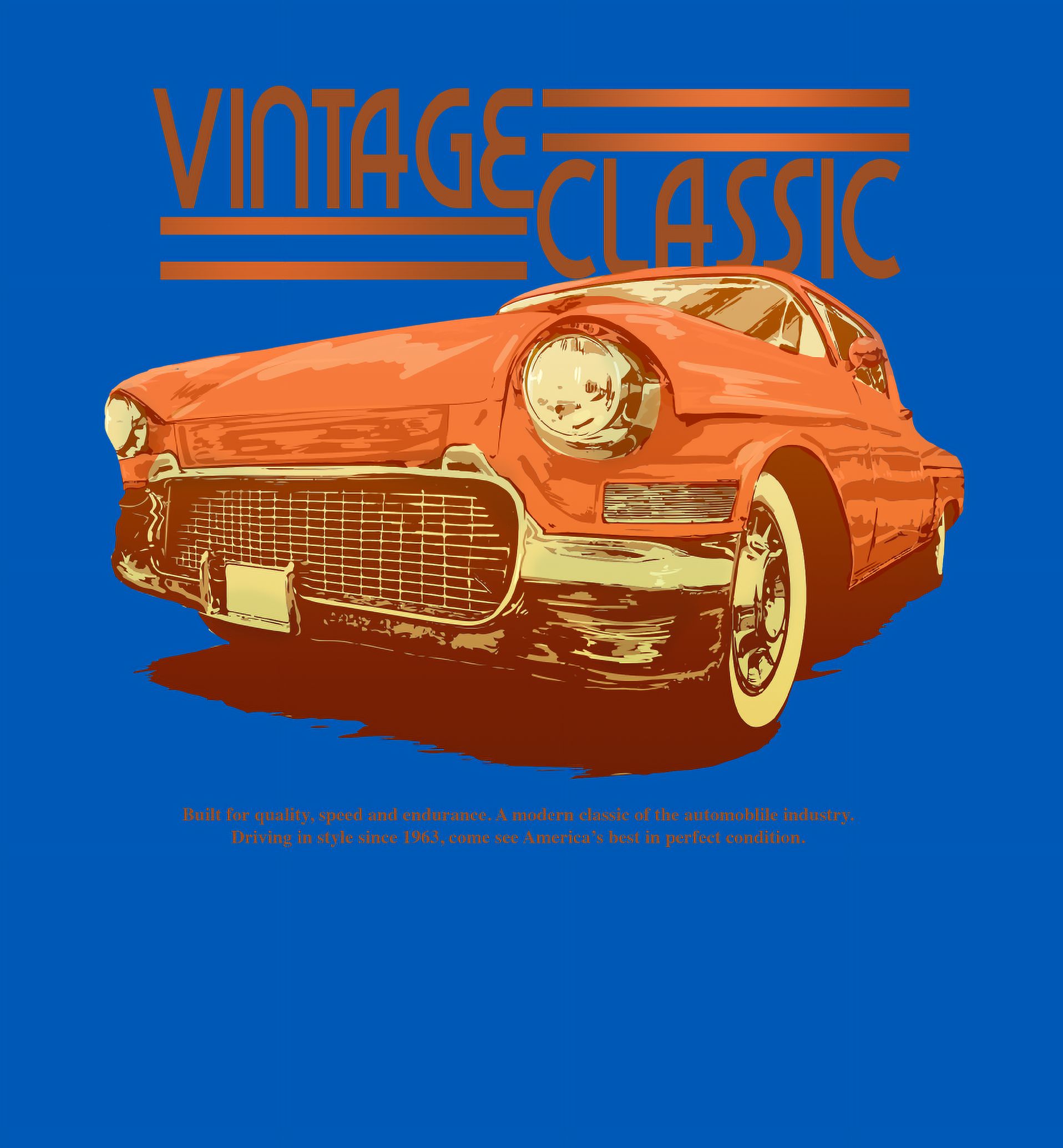 Car Fanatic Orange Vintage Car Long Sleeve Adult Hooded Sweatshirt -XXL ...