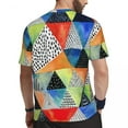 thumbnail image 3 of T Shirt For Men Doodled Geometry Men Colorful Print Classic Gym Quick Dry Summer Hippie Tee Shirt Cu, 3 of 7