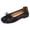Black, variant on Women's Elegant Ballet Flat Shoes Vintage Suede Bow Slip on Loafers Soft Sole Comfortable Low Cut Casual Walking Shoes Black Size 7