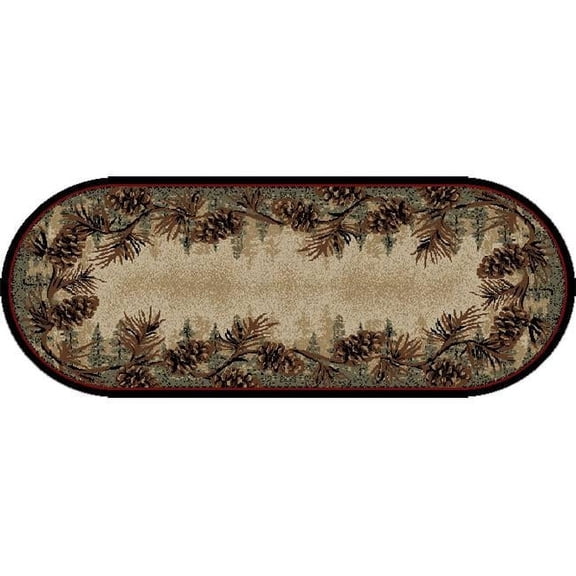 Mayberry Rug AD3823 2X5OV 2 ft. 2 in. x 5 ft. 3 in. Oval American Destination Mount Le Conte Area Rug, Multi Color