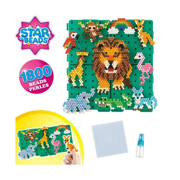 Aquabeads Wild Safari Scene Set, Complete Arts & Crafts Bead Kit for Children - over 1,800 Beads