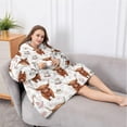 thumbnail image 5 of Oversized Wearable Blanket Hoodie,White Highland Cow Hat Dress Pattern Sherpa Blanket Hoodie with Super Pockets,Super Warm Fuzzy Pullover for Women & Men, 5 of 6