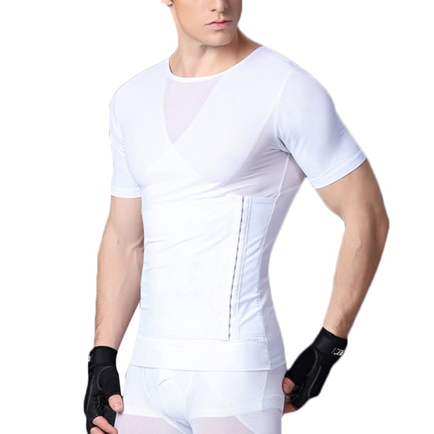 Camiseta de compresión para hombre, entrenador de cintura ajustable, corsé, cinturón delgado, moldeador de vientre Vogacara FS11386-06