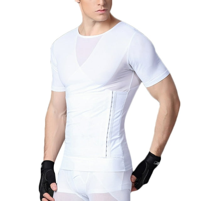 Camiseta de compresión para hombre, entrenador de cintura ajustable, corsé, cinturón delgado, moldeador de vientre Methold FS11386-06