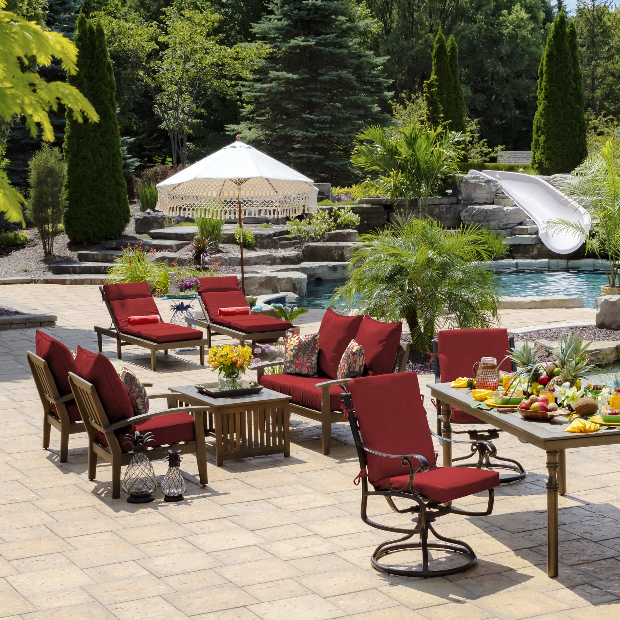ARDEN Outdoor Toss Pillow (2 Pack) 16 x 16, Ruby Clarissa