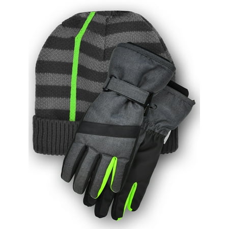 Cold Front Accessories The Kyle Double Knit Cuff Hat and the Jonas Snowboard Gloves