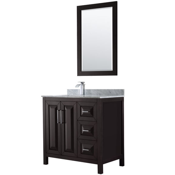 Wyndham Collection WCV252536SDECMUNSM24 Daria 36" Free Standing Single Vanity Set - Dark